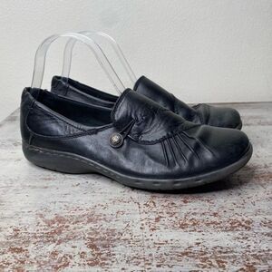 Cobb Hill Black Leather Slip on Shoes 8.5